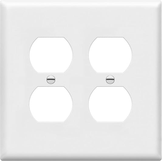 TP82W - DOUBLE GANG OUTLET WALL PLATE - WHITE