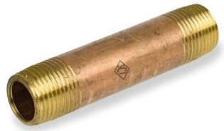 1-1/2" X 4" BRASS PIPE NIPPLE - SO