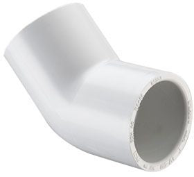 112PVCL45 SXS - 1-1/2" PVC SCH40 45 DEGREE ELBOW SLIPXSLIP