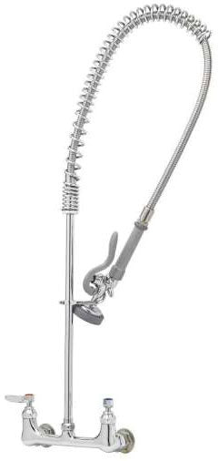 B-0133 - T&S WALL MOUNT FAUCET WITH PRERINSE SPRAY