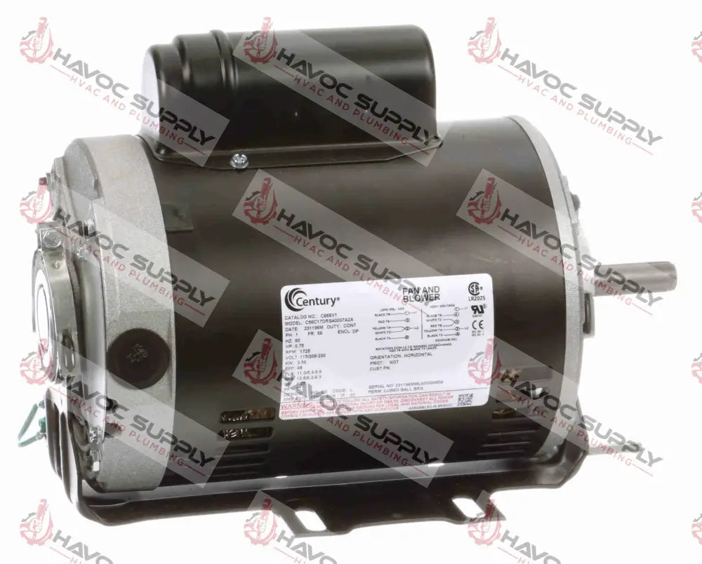 C666V1 - 3/4 HP EXHAUST FAN MOTOR MOTORS