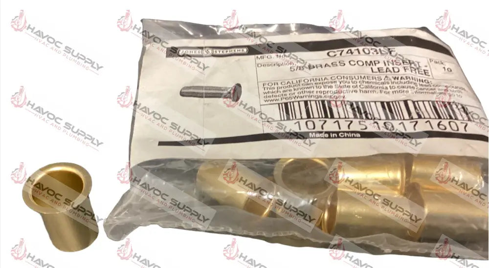 C74103LF - 5/8" BRASS TUBE INSERT - HAVOC SUPPLY, LLC