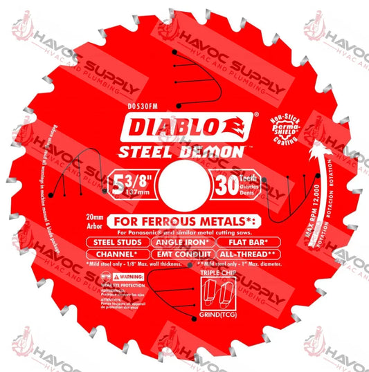 D0530FM - DIABLO 5-3/8 X 30 X 20MM FERROUS CIRCULAR SAW BLADE - SO - HAVOC SUPPLY, LLC