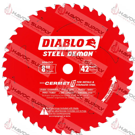 D0842CF - DIABLO 8" X 42 TOOTH FERROUS CIRCULAR SAW BLADE - SO - HAVOC SUPPLY, LLC