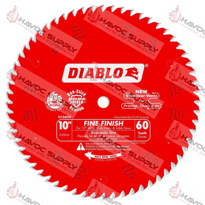 D1060X - DIABLO 10" X 60 TOOTH COMBO SAW BLADE CIRCULAR SAW - SO - HAVOC SUPPLY, LLC