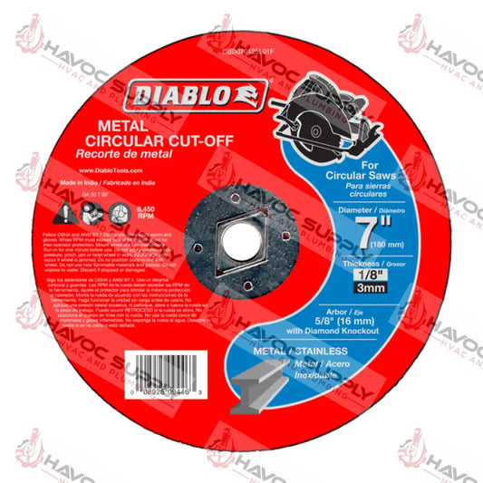 DBD070125L01F - 7 X 1-8 X 5-8 METAL CUT OFF BLADE - SO - HAVOC SUPPLY, LLC