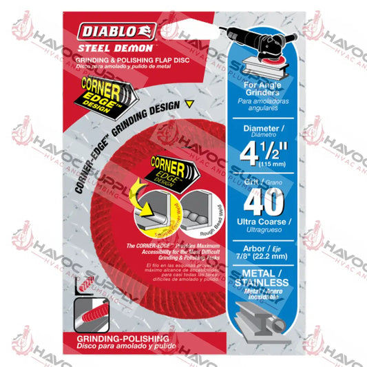 DCC045040N01F - DIABLO 4-1/2" FLAP DISC 40 GRIT - HAVOC SUPPLY, LLC
