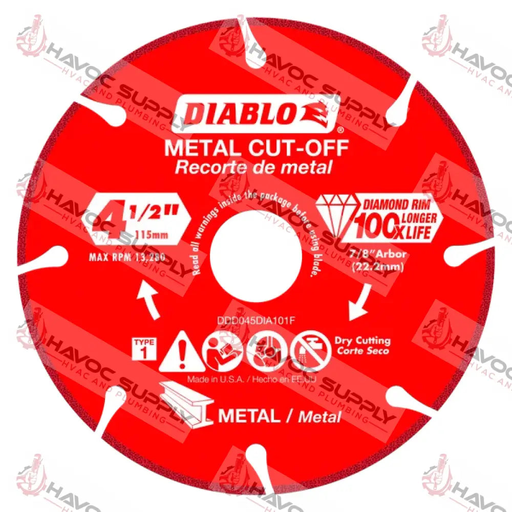 DDD045DIA101F - DIABLO 4-1/2 DIAMOND CUT OFF DISC - HAVOC SUPPLY, LLC