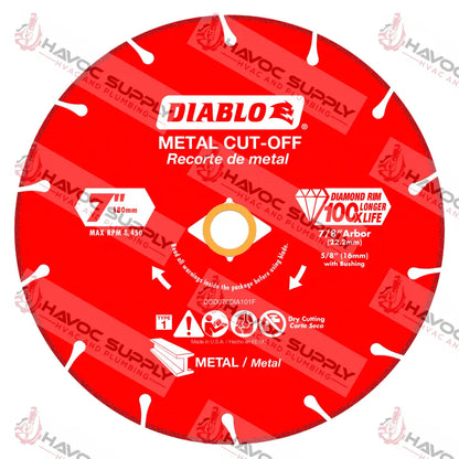 DDD070DIA101F - DIABLO 7" DIAMOND CUT OFF DISC - HAVOC SUPPLY, LLC