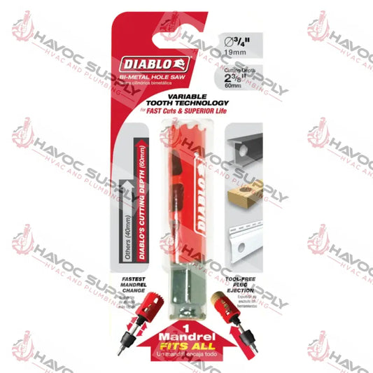 DHS0750 - DIABLO 3/4 X 60MM HOLE SAW - HAVOC SUPPLY, LLC