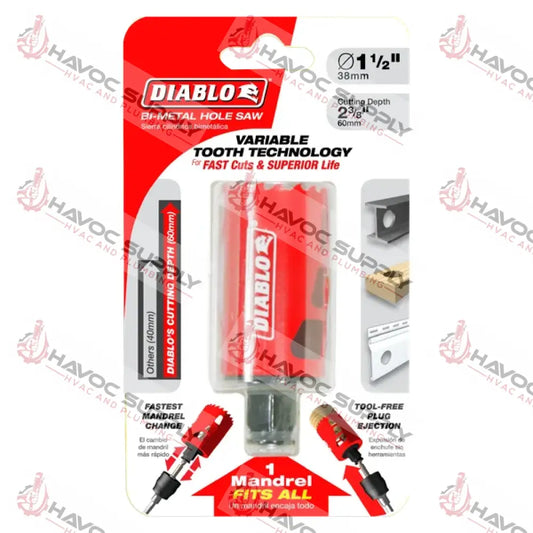 DHS1500 - DIABLO 1-1/2 X 60MM HOLE SAW - HAVOC SUPPLY, LLC