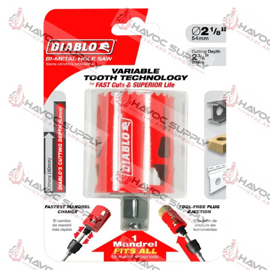 DHS2125 - DIABLO 2-1/8 X 60MM HOLE SAW - HAVOC SUPPLY, LLC