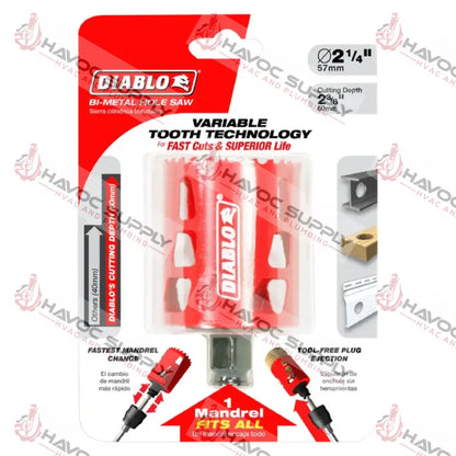 DHS2250 - DIABLO 2-1/4 X 60MM HOLE SAW - HAVOC SUPPLY, LLC