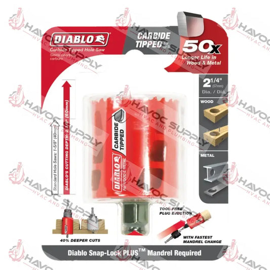 DHS2250CT - DIABLO 2-1/4 CARBIDE HOLE SAW - HAVOC SUPPLY, LLC