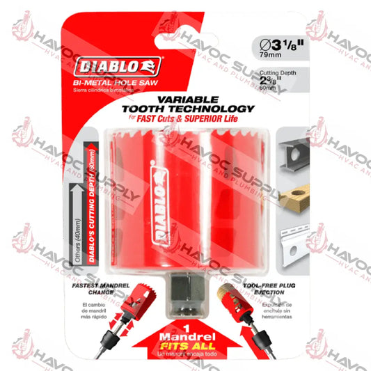DHS2563 - DIABLO 2-9/16 X 60MM HOLE SAW - HAVOC SUPPLY, LLC