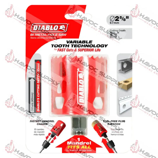 DHS2625 - DIABLO 2-5/8 X 60MM HOLE SAW - HAVOC SUPPLY, LLC