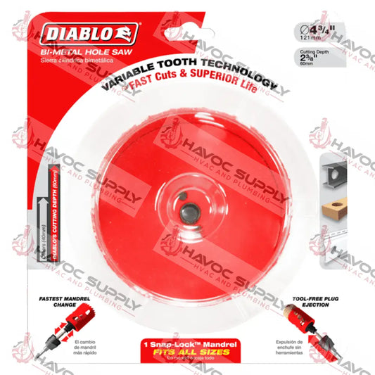 DHS4500 - DIABLO 4-1/2 X 60MM HOLE SAW - HAVOC SUPPLY, LLC
