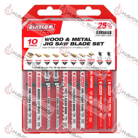 DJT10S - DIABLO 10PC JIG SAW ASSORTMENT SET - HAVOC SUPPLY, LLC