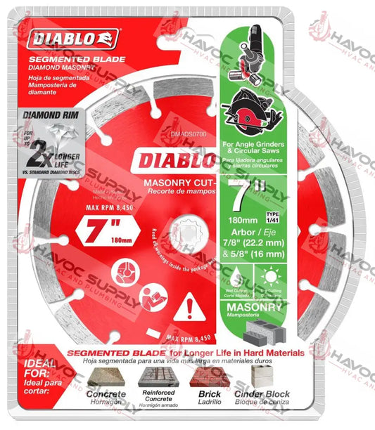 DMADS0700 - DIABLO 7" DIAMOND SEGMENTED RIM BLADE - SO - HAVOC SUPPLY, LLC