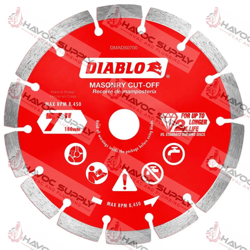 DMADS0700 - DIABLO 7" DIAMOND SEGMENTED RIM BLADE - SO - HAVOC SUPPLY, LLC