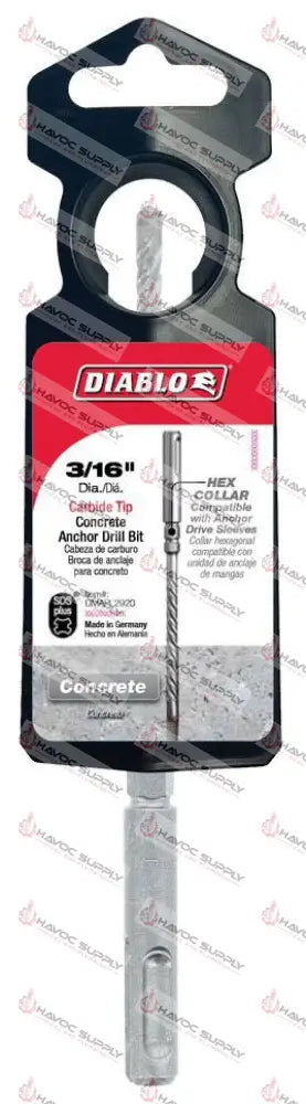 DMAPL2920 - DIABLO SDS PLUS 3/16 X 6 HAMMER DRILL BIT - HAVOC SUPPLY, LLC