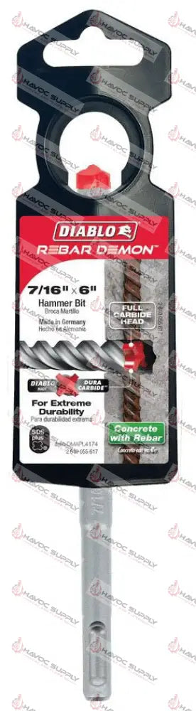 DMAPL4174 - DIABLO SDS PLUS 7/16 X 4 X 6 HAMMER DRILL BIT - HAVOC SUPPLY, LLC