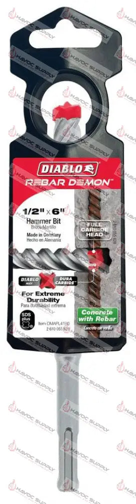 DMAPL4180 - DIABLO SDS PLUS 1/2 X 4 X 6 HAMMER DRILL BIT - HAVOC SUPPLY, LLC