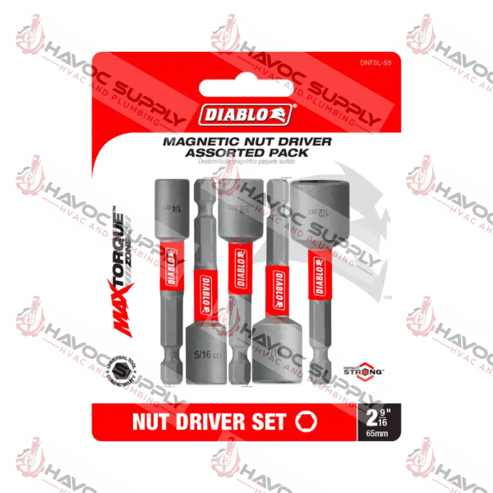 DNTSLS5 - DIABLO 5PC MAGNETIC NUT SETTER SET - HAVOC SUPPLY, LLC