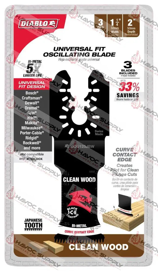 DOU125JBW3 - DIABLO 3PK 1-1/4 BI-METAL OSCILLATING MULTI TOOL BLADE - HAVOC SUPPLY, LLC