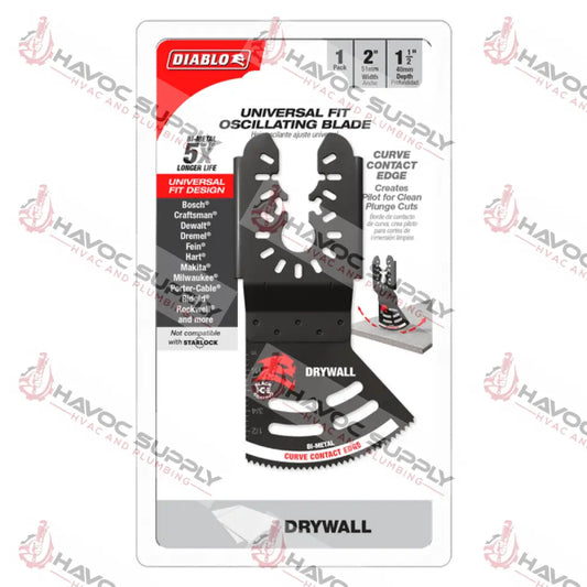 DOU200RBD - DIABLO DRYWALL 2 INCH UNIVERSAL FIT OSCILLATING MULTI TOOL BLADE - HAVOC SUPPLY, LLC