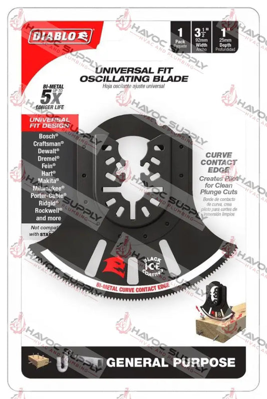 DOU350RBGP - DIABLO 3-1/2 BI-METAL CURVED CONTACT UNIVERSAL OSCILLATING MULTI TOOL BLADE - HAVOC SUPPLY, LLC
