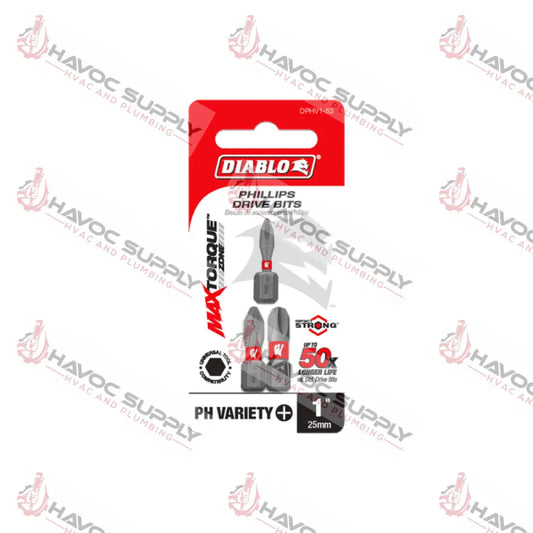 DPHV1S3 - DIABLO #1 #2 #3 PHILLIPS BIT SET 3PC - HAVOC SUPPLY, LLC