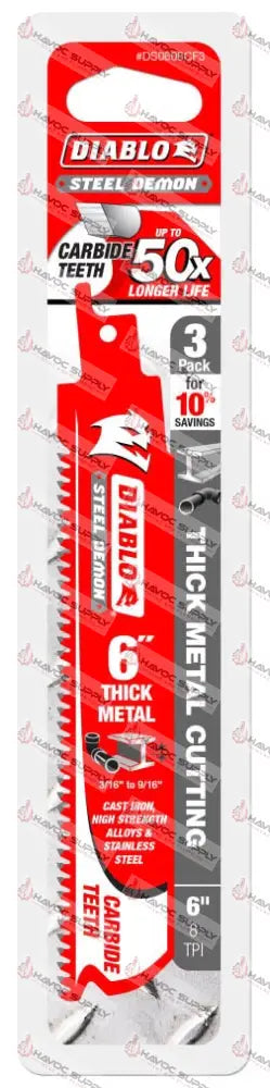 DS0608CF3 - DIABLO CARBIDE 6" EXTREME METAL 8TPI 3PK - HAVOC SUPPLY, LLC
