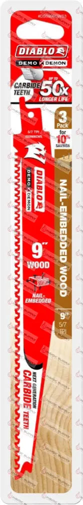 DS0906CWS3 - DIABLO CARBIDE WOOD 9" 3PK - HAVOC SUPPLY, LLC