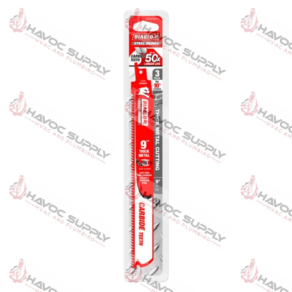DS0908CF3 - DIABLO 9" CARBIDE 8TPI 3PK - HAVOC SUPPLY, LLC