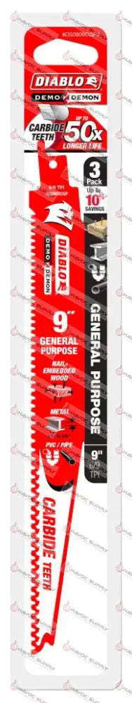 DS0909CGP3 - 9" CARBIDE GENERAL PURPOSE 3PK - HAVOC SUPPLY, LLC