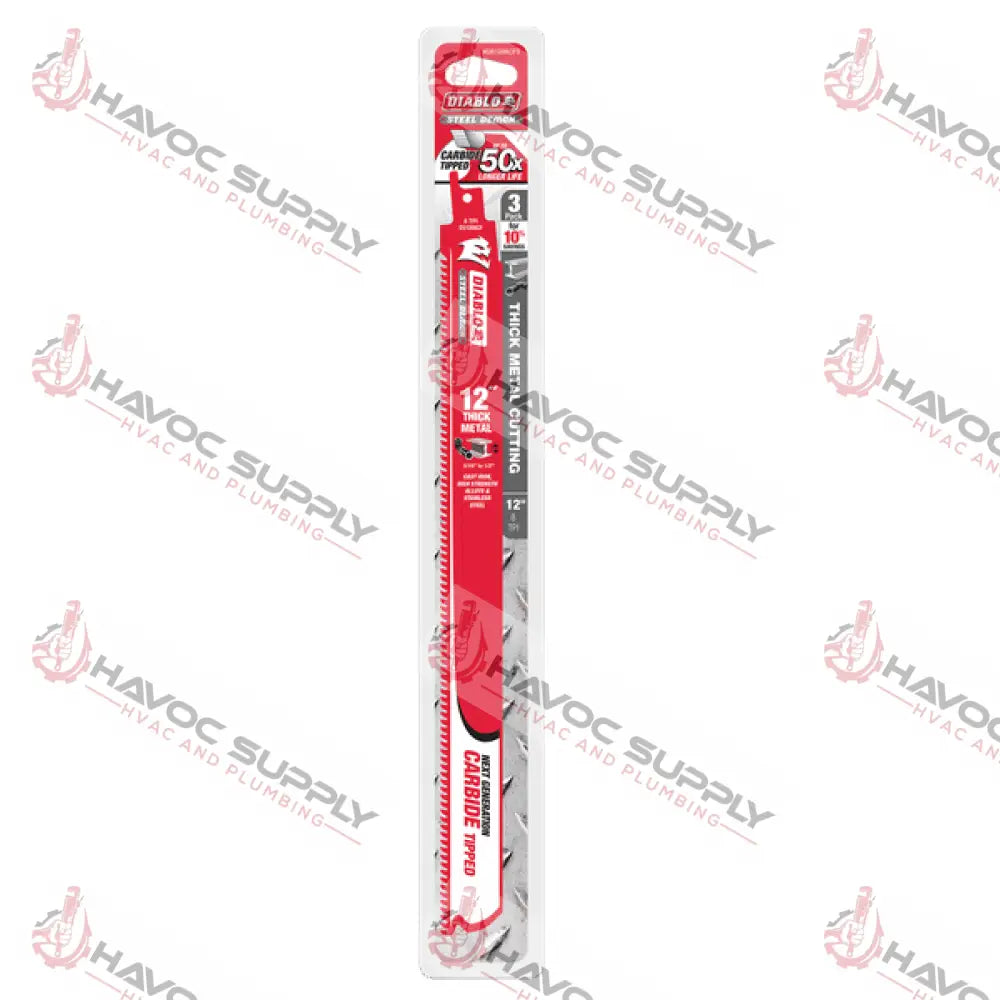 DS1208CF3 - DIABLO CARBIDE TIP 12" 8TPI 3PK - HAVOC SUPPLY, LLC