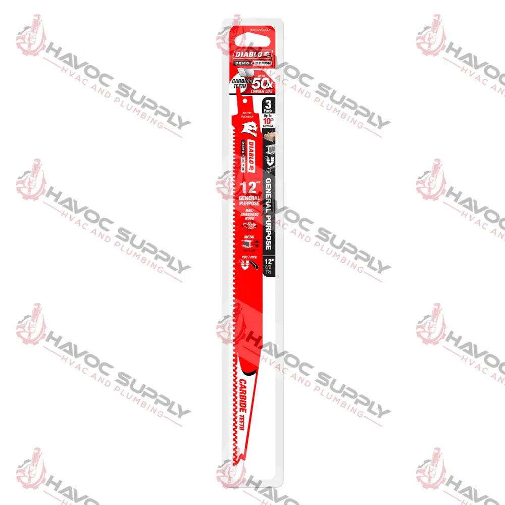 DS1209CGP3 - DIABLO CARBIDE 12" RECIP GP 9TPI 3PK - HAVOC SUPPLY, LLC