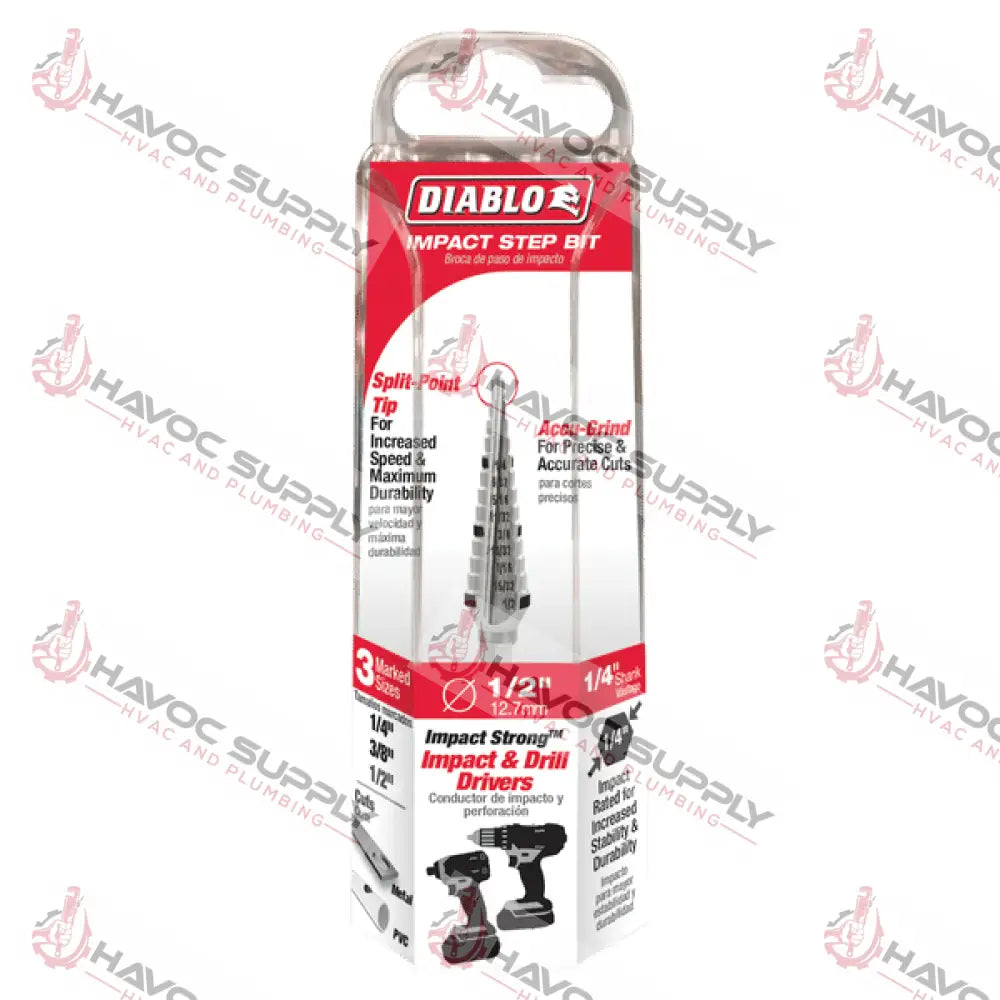 DSD0500S13 - DIABLO 1/2" STEP BIT 13 STEP - HAVOC SUPPLY, LLC