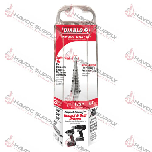 DSD0500S13 - DIABLO 1/2" STEP BIT 13 STEP - HAVOC SUPPLY, LLC