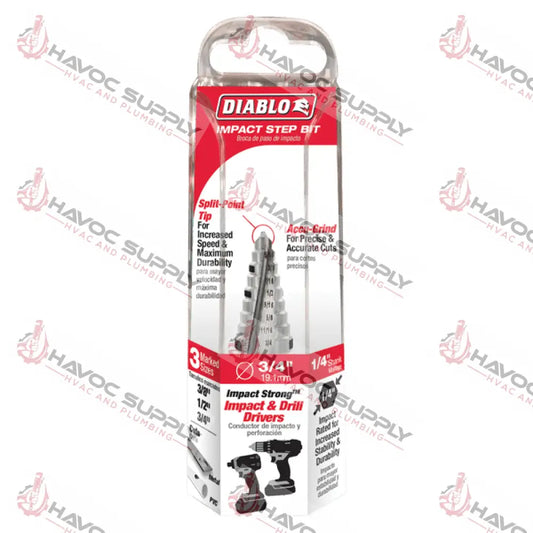DSD0750S09 - DIABLO 3/4" STEP BIT 9 STEP - HAVOC SUPPLY, LLC