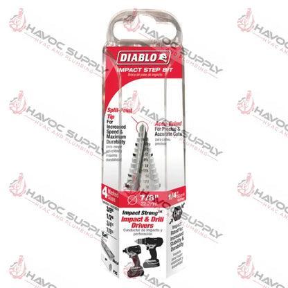DSD0875S12 - DIABLO 7/8" STEP BIT 12 STEP - HAVOC SUPPLY, LLC