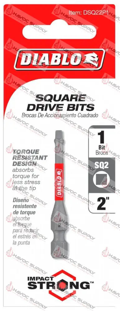 DSQ22P1 - DIABLO #SQ2 SQUARE IMPACT BIT - HAVOC SUPPLY, LLC