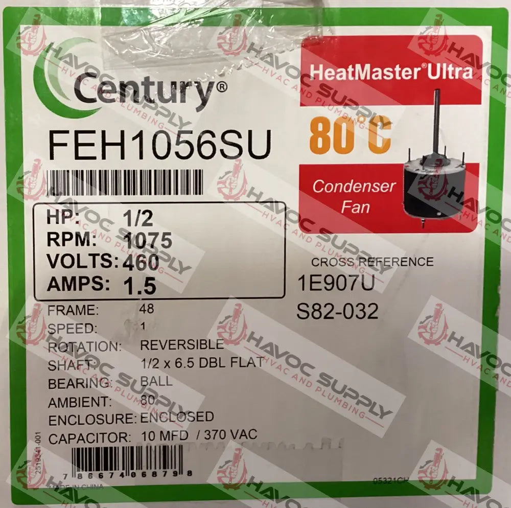 FEH1056SU - 1/2 HP CENTURY CONDENSER MOTOR - HAVOC SUPPLY, LLC