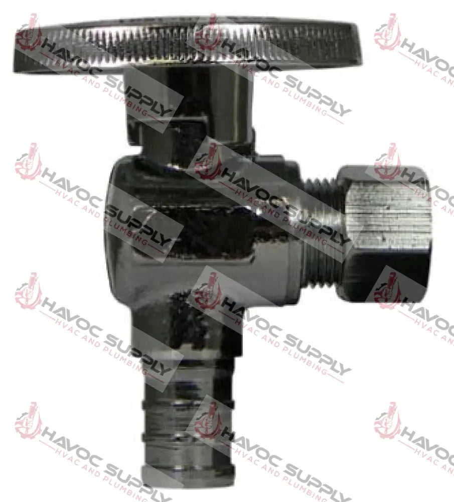 G2BRPX19XC - 1/2" CRIMP PEX X 3/8" COMPRESSION ANGLE STOP VALVE - HAVOC SUPPLY, LLC