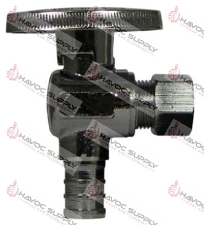 G2BRPX19XC - 1/2" CRIMP PEX X 3/8" COMPRESSION ANGLE STOP VALVE - HAVOC SUPPLY, LLC