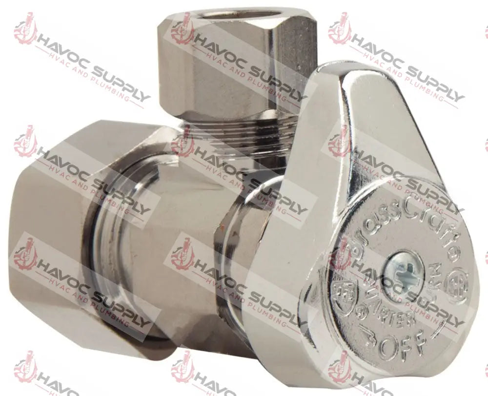 G2CR19XC - 1/2" COMPRESSION X 3/8" COMPRESSION ANGLE STOP VALVE - HAVOC SUPPLY, LLC