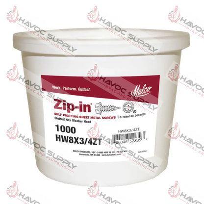 HW8X3/4ZT - ZIP SCREWS #8 X 3/4" 1000CT - HAVOC SUPPLY, LLC