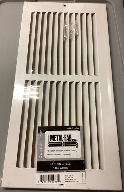 MFRG146W - 14"X6" RETURN GRILLE - WHITE - HAVOC SUPPLY, LLC
