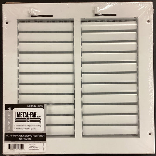 MFSCRA1010W - 10"X10" MULTI-LOUVER WALL/CEILING SUPPLY REGISTER - WHITE - HAVOC SUPPLY, LLC